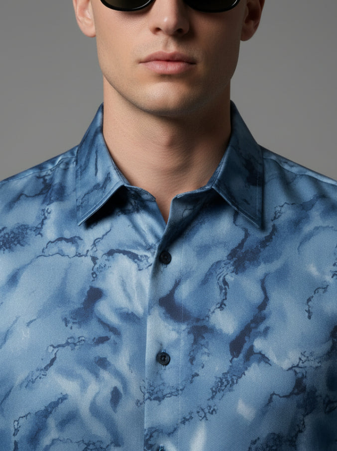 Marble texture Print Shirt