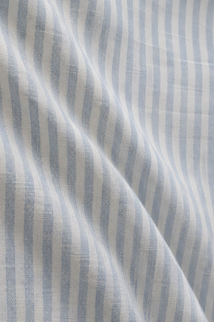 Linen Rich Light Blue Stripe Shirt