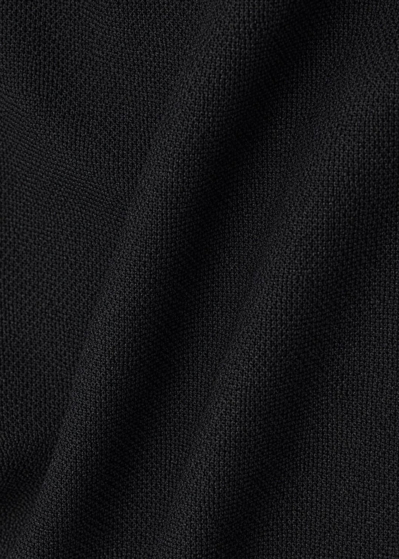 Slim Fit Textured Black Knit Shirt