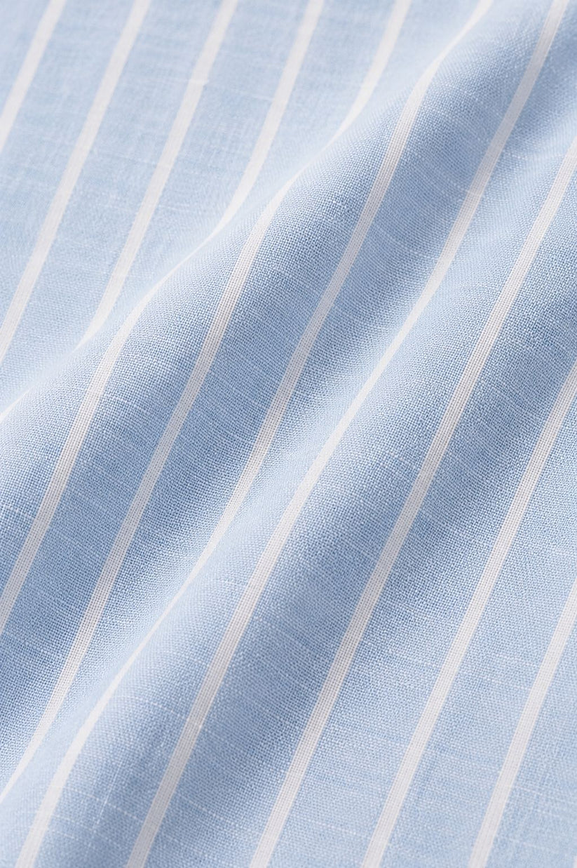 Linen Rich Blue Stripe Shirt