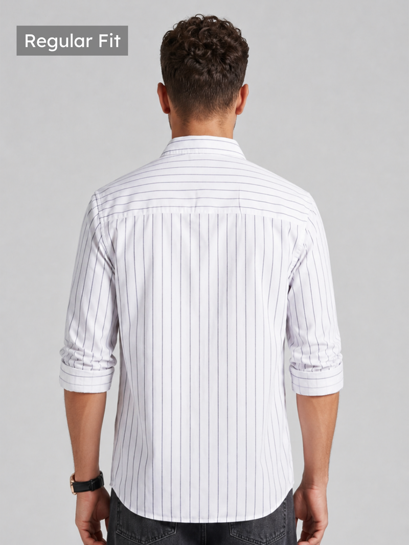 White Oxford Striped Shirt