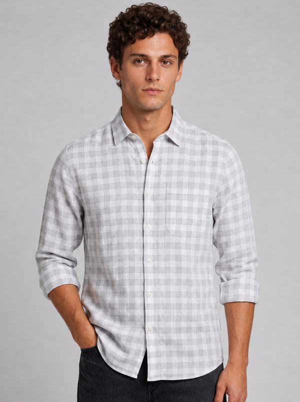 Urban White Check Shirt