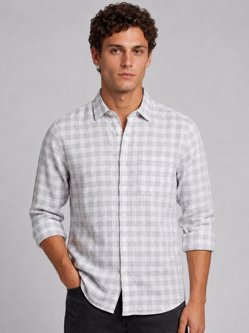 Urban White Check Shirt