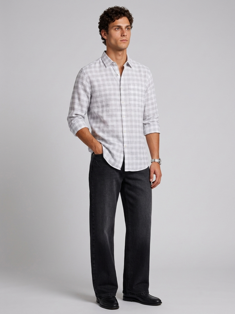 Urban White Check Shirt