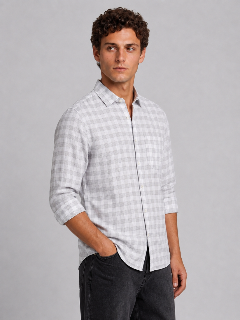 Urban White Check Shirt