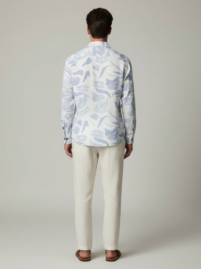 Abstract Print Shirt (Blue)