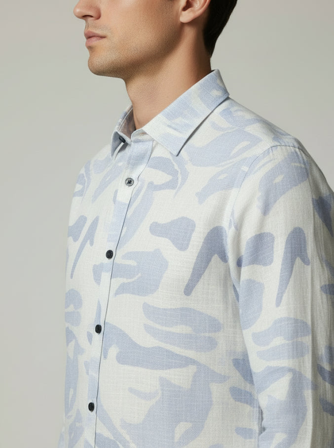 Abstract Print Shirt (Blue)