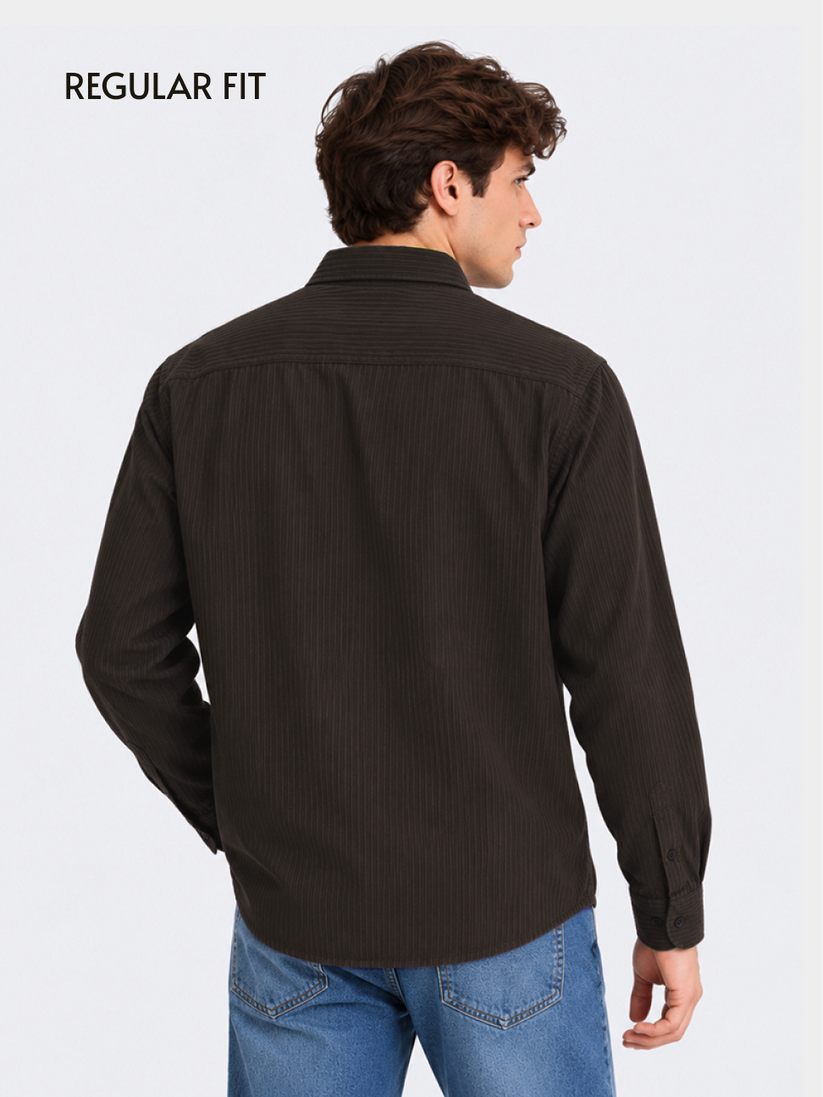 Deep Brown CordStripe™ Shirt