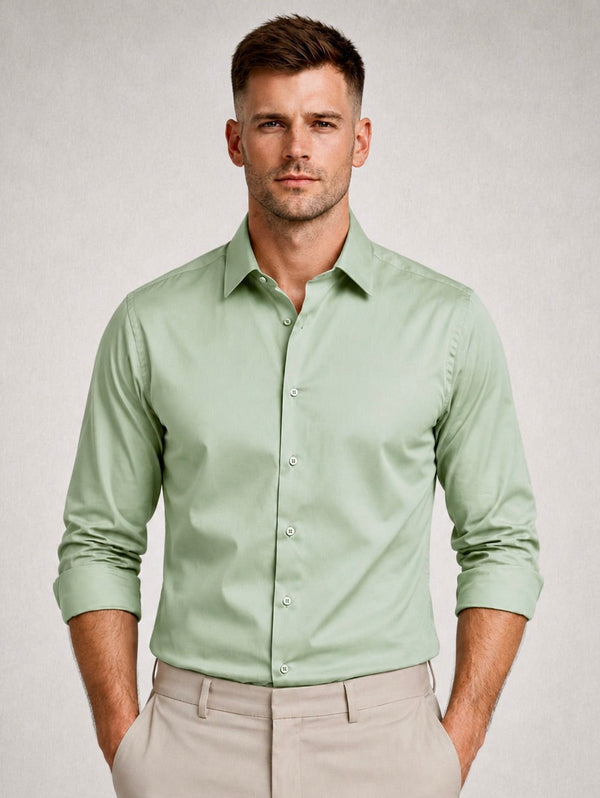 Sage Green Luxe Stretch Shirt