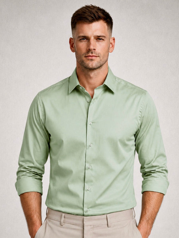 Sage Green Luxe Stretch Shirt