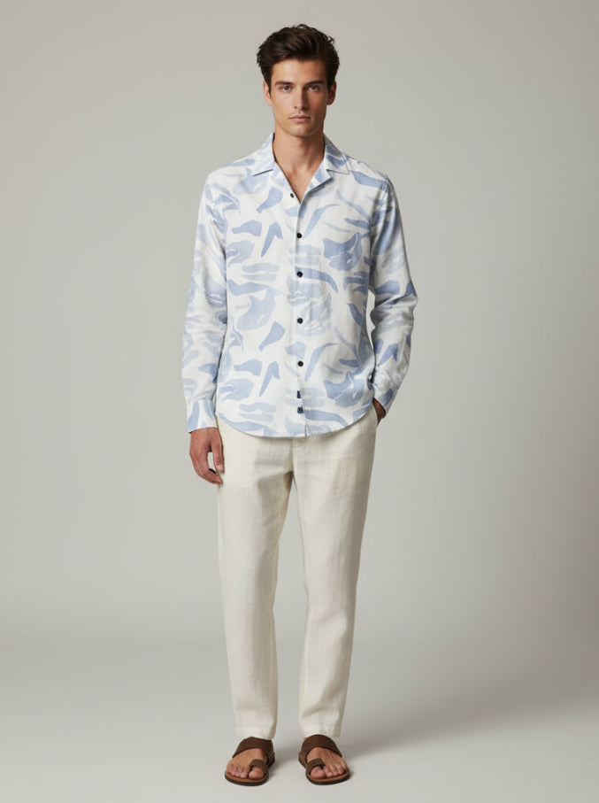 Abstract Print Shirt (Blue)