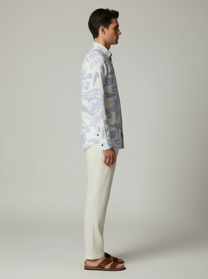 Abstract Print Shirt (Blue)