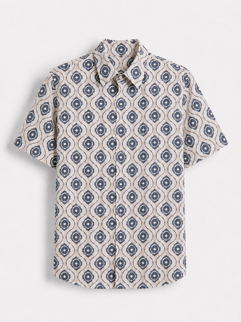 Geometric Ivory Print Shirt
