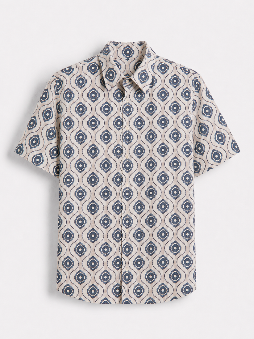 Geometric Ivory Print Shirt