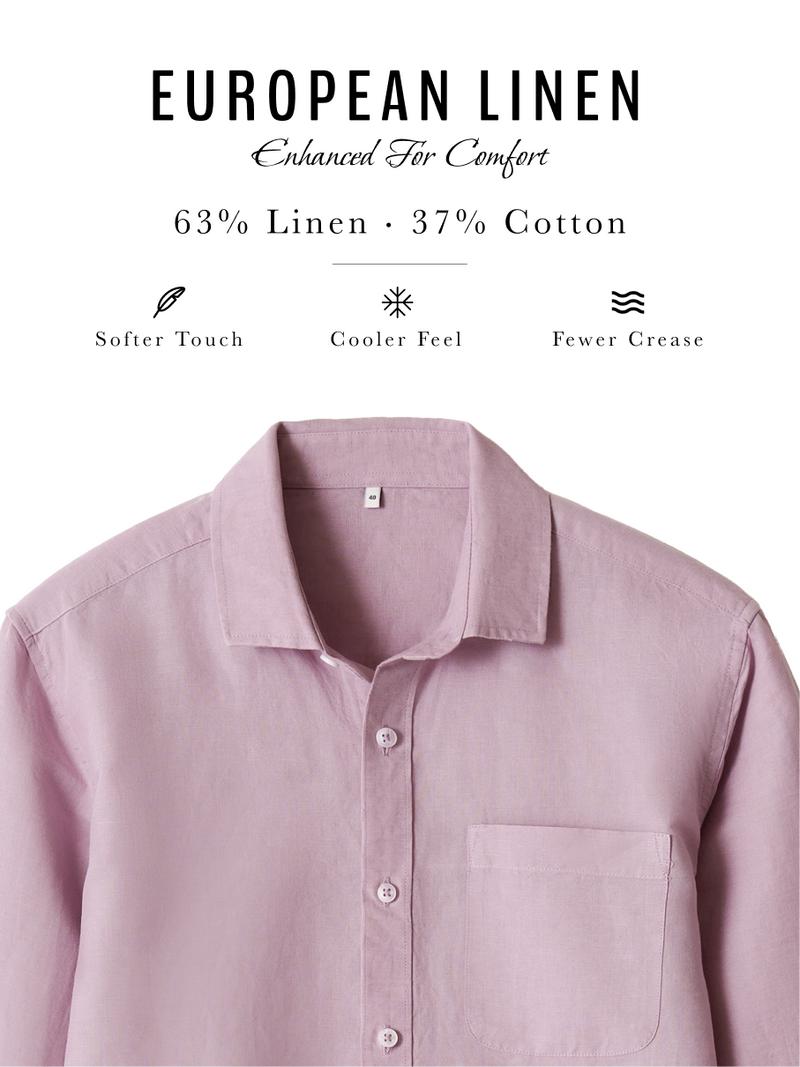 Linen Rich Dawn Pink Shirt