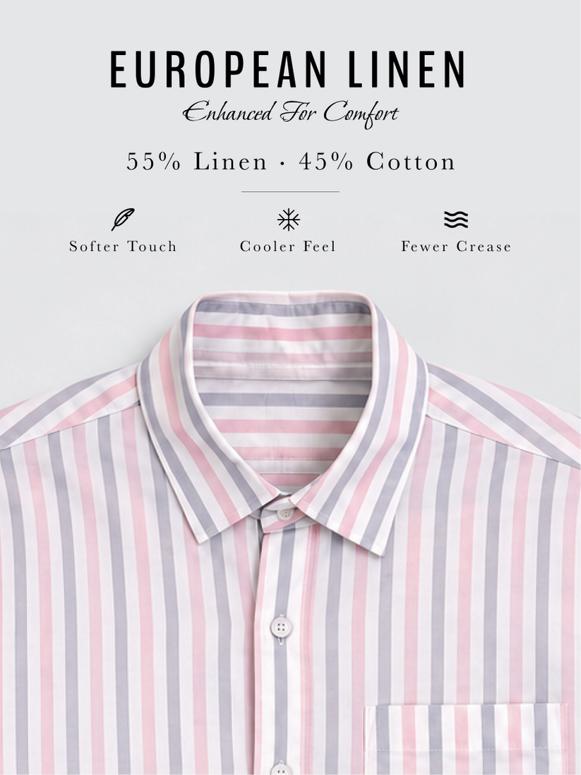 Linen Rich Candy Stripe Shirt