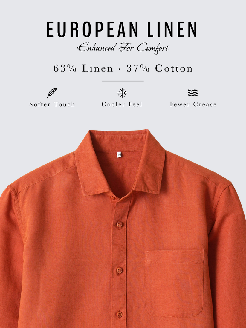 Linen Rich Orange Shirt