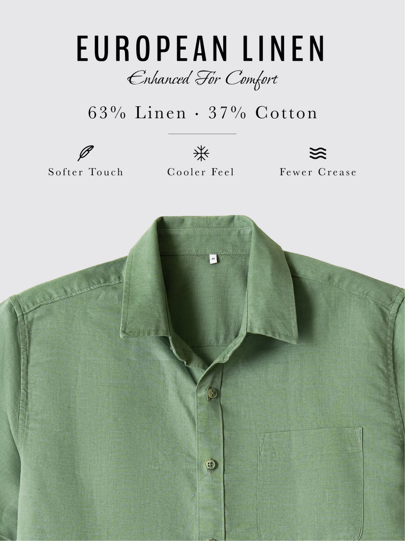Linen Rich Green  Shirt
