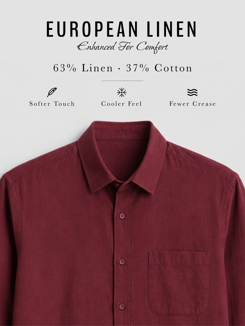 Linen Rich Maroon Shirt