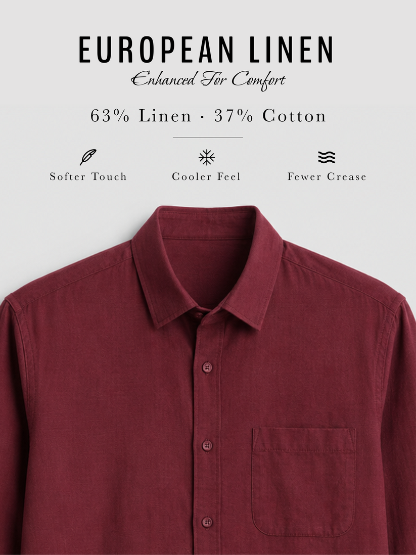 Linen Rich Maroon Shirt