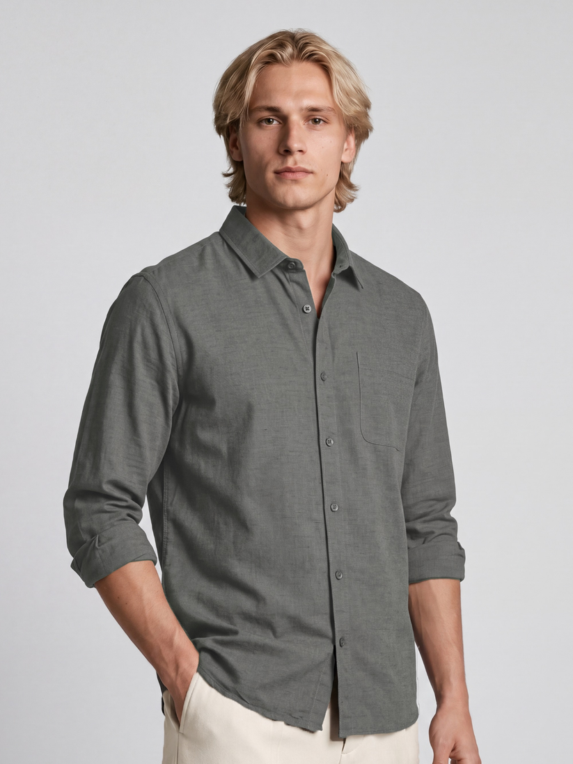 Linen Rich Grey Shirt