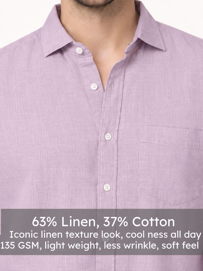 Linen Rich Dawn Pink Shirt