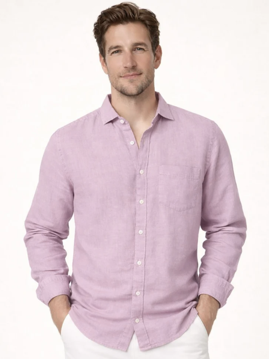 Linen Rich Dawn Pink Shirt