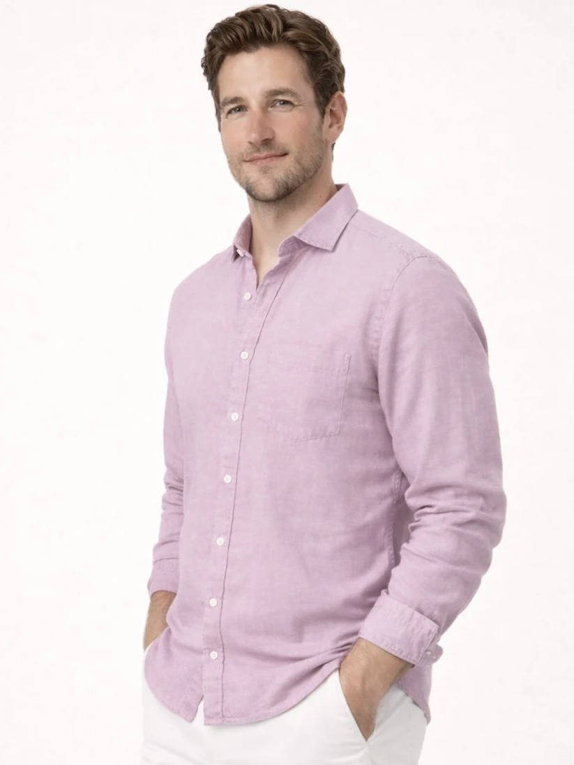 Linen Rich Dawn Pink Shirt