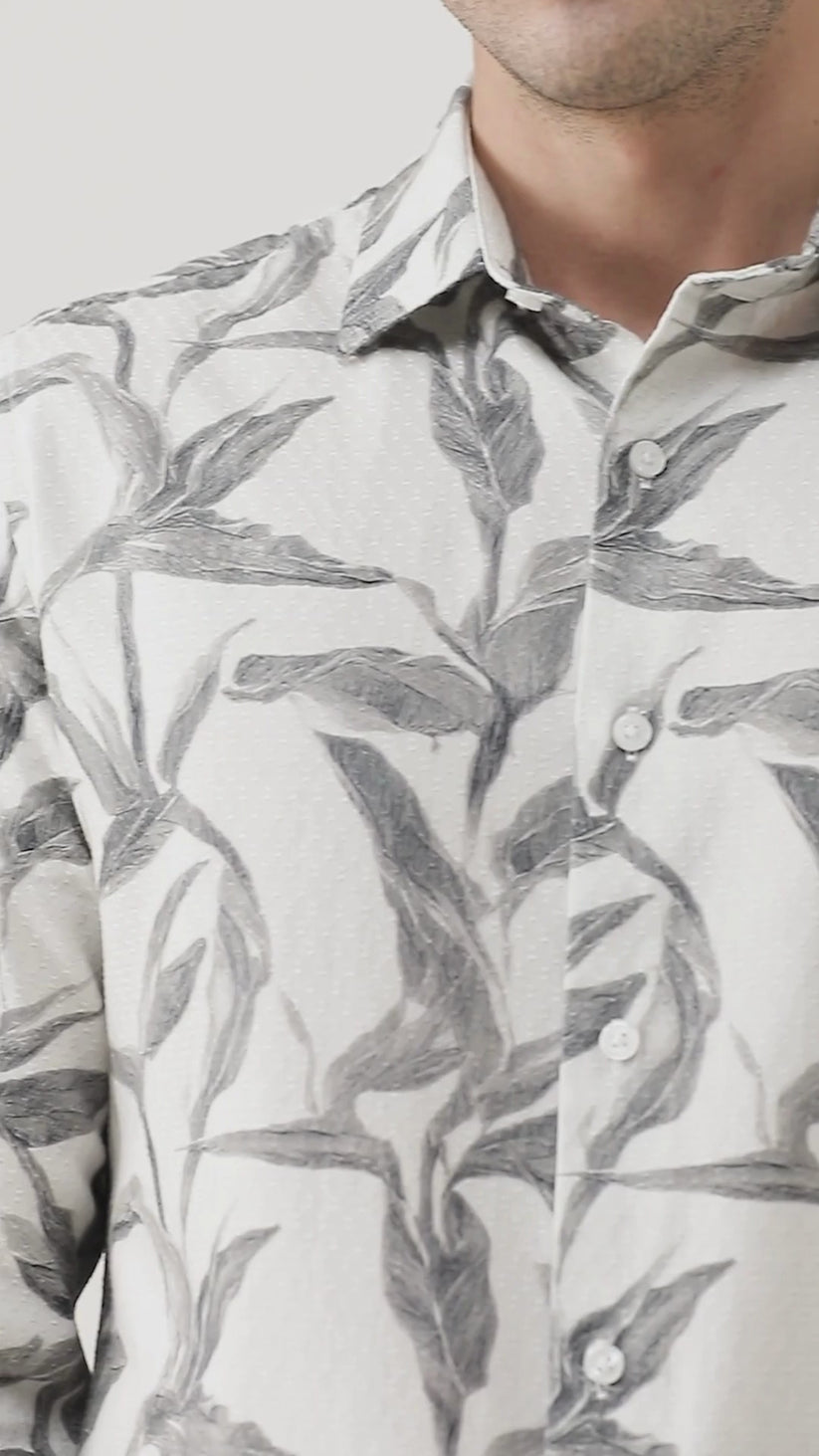 Regular Fit Leaf Print Shirt