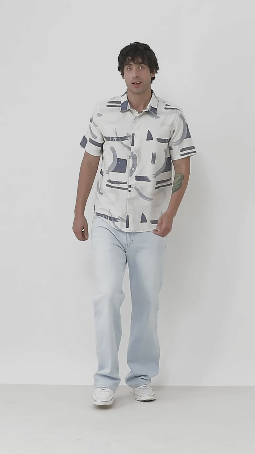 Regular Fit Brush Stroke Print Shirt