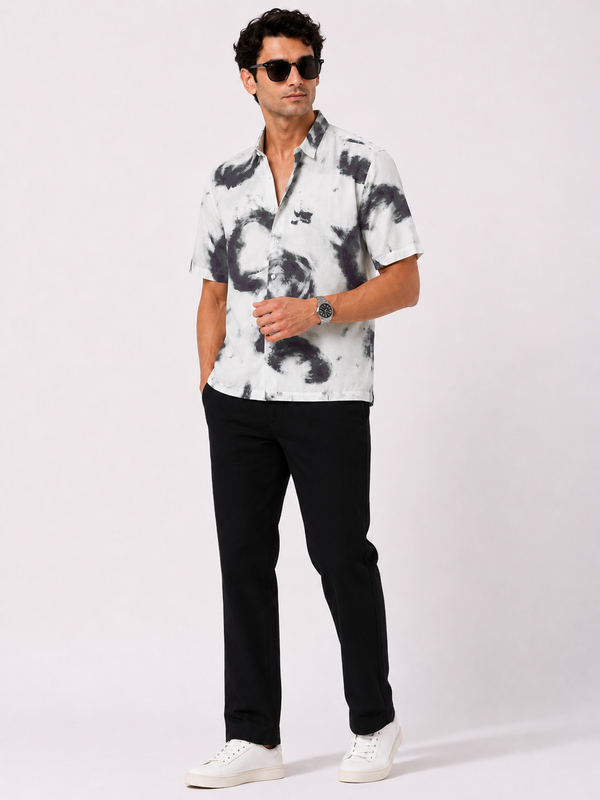 Crinkled Stormwater Print Shirt